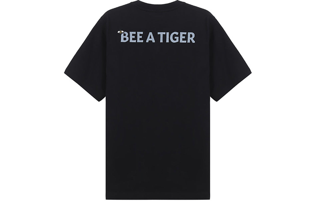 Men's KENZO Bee Tiger Head Pattern Round Neck Short Sleeve Black FB55TS0844SB-99