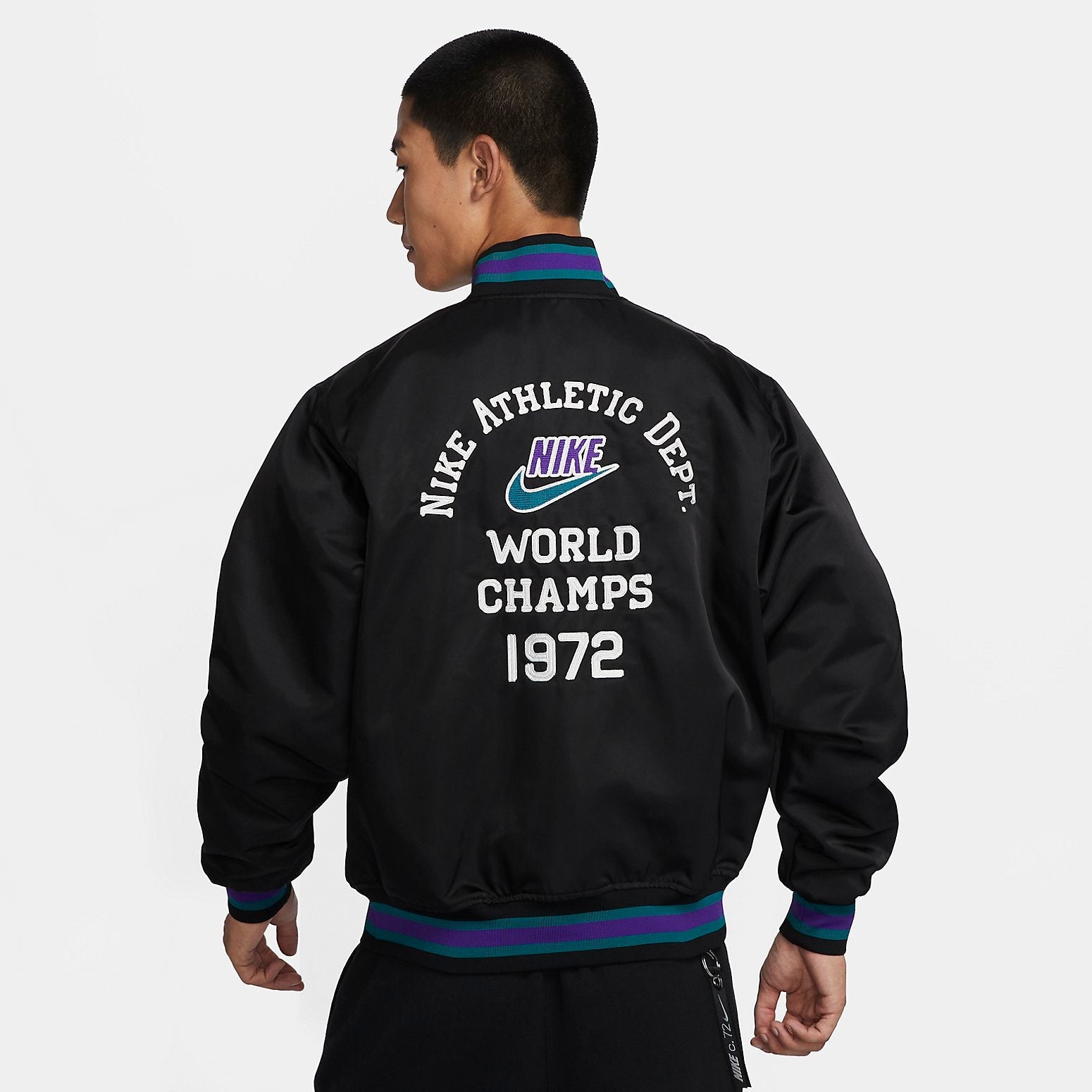 Nike Dugout Loose Satin Jacket 'Black' FQ7970-010