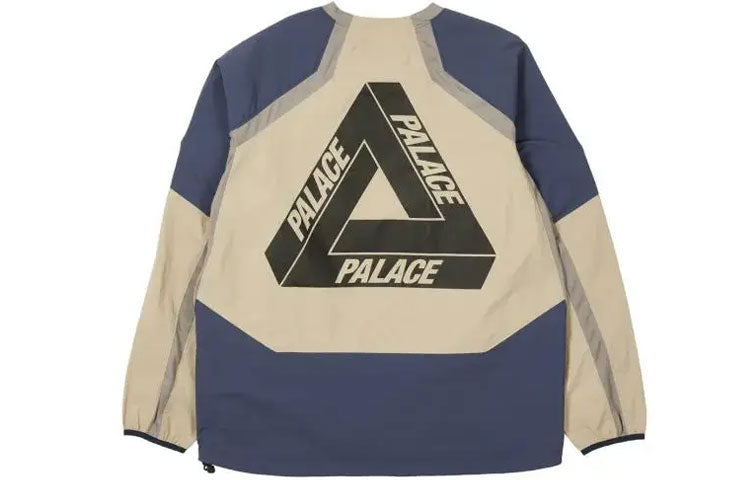PALACE SPORTS SHELL CREWTAN Triangle Logo Alphabet Round Neck Pullover Long Sleeves Unisex Blue P20SS064