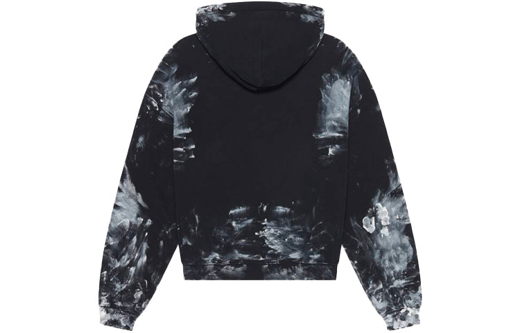 (WMNS) Balenciaga Printing Fleece Hoodie Black 662531TKVG21070