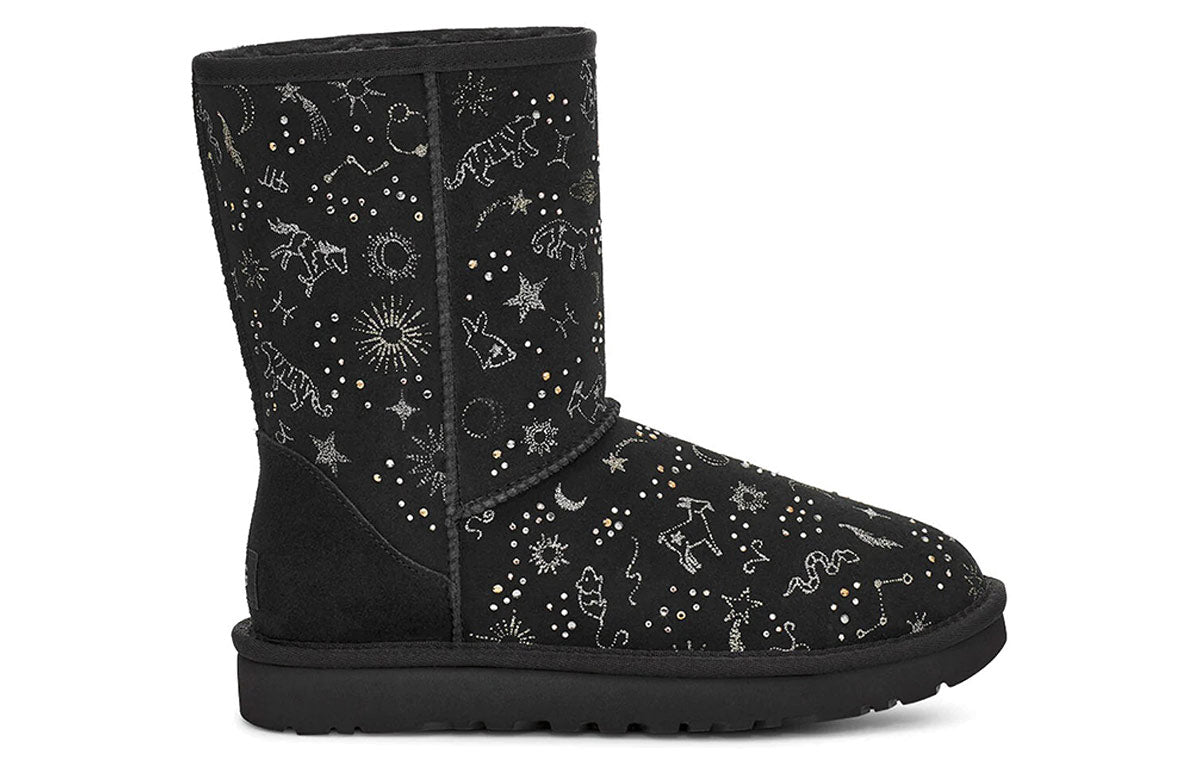 (WMNS) UGG Classic Zodiac Snow Boots Black 1112517-BLK