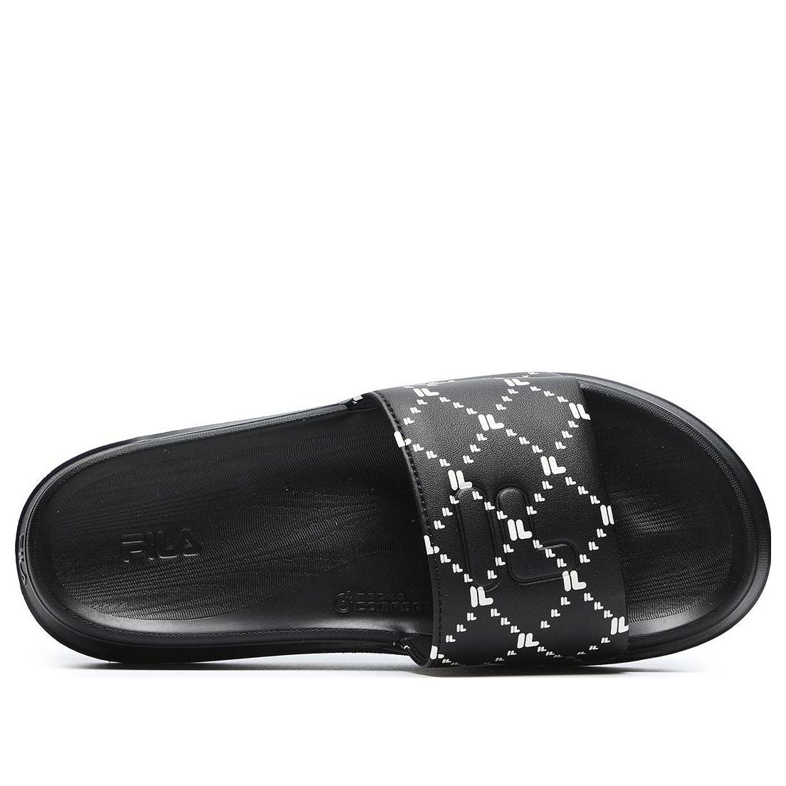 (WMNS) FILA Fusion COMO Sliders 'Black White' T12W227510BBS