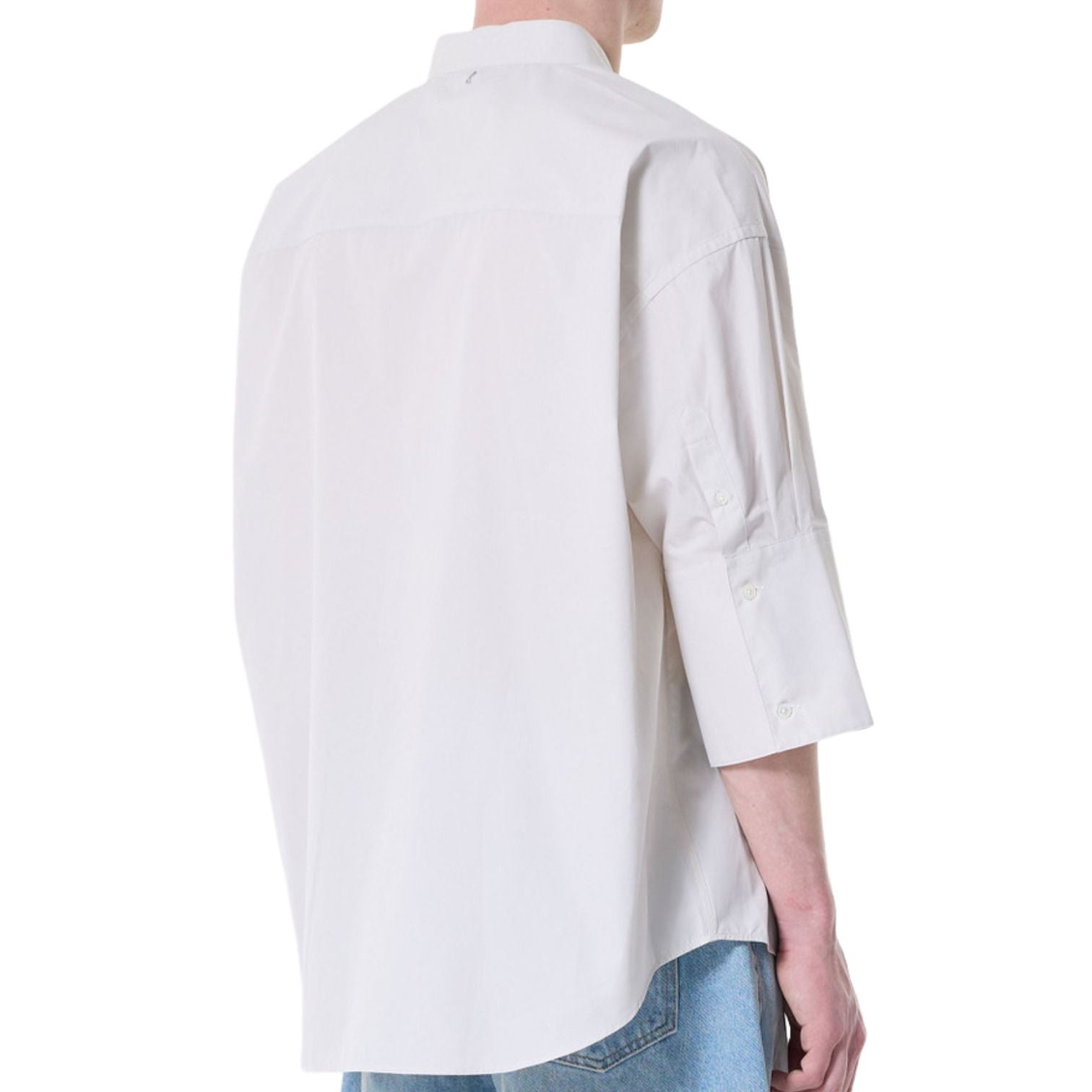 AMI Alexandre Mattiussi Mandarin Shirt 'Chalk' USH218-CO0063-193