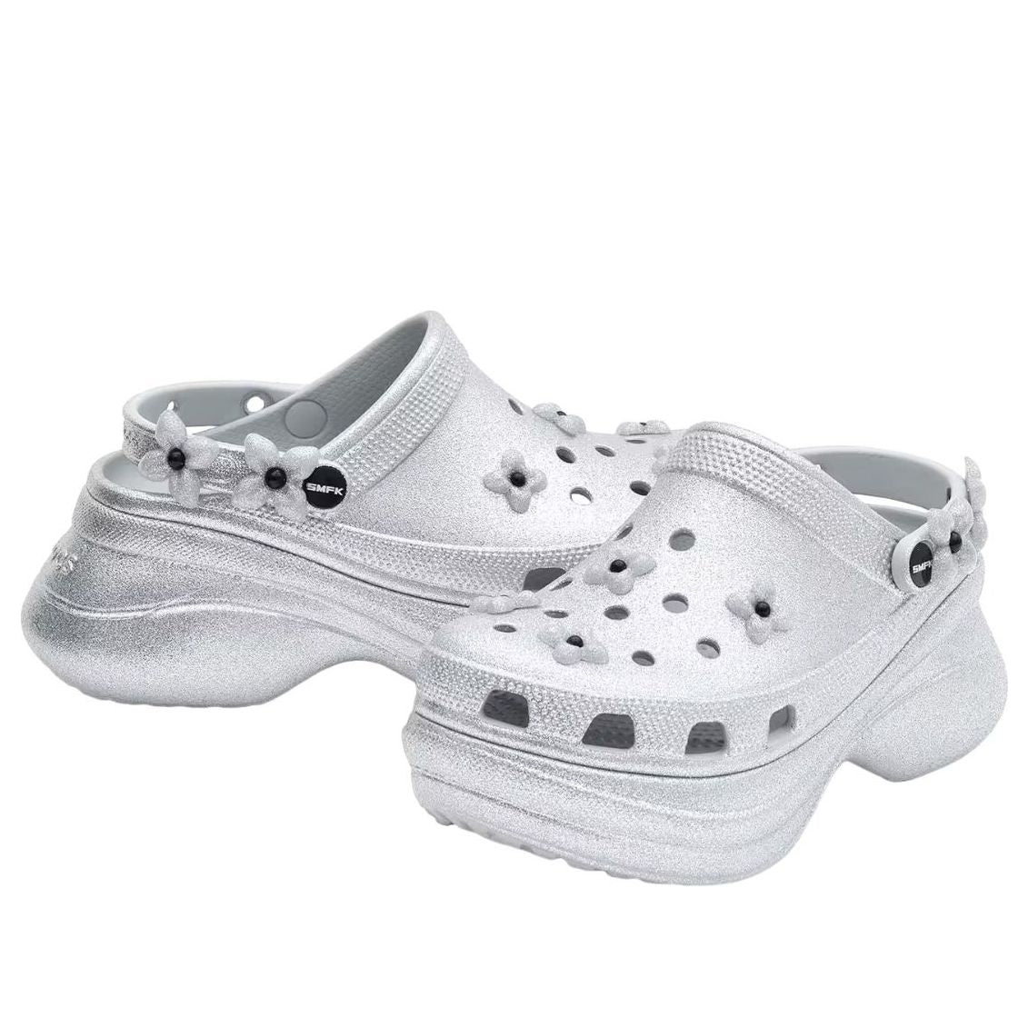 (WMNS) Crocs x SMFK Bae Clog 'Silver Glitter' 211436-0IC