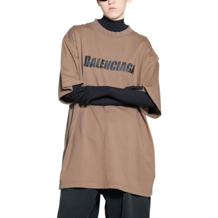 Balenciaga Caps T-shirt Boxy Fit 'Tan' 651795TNVL17761