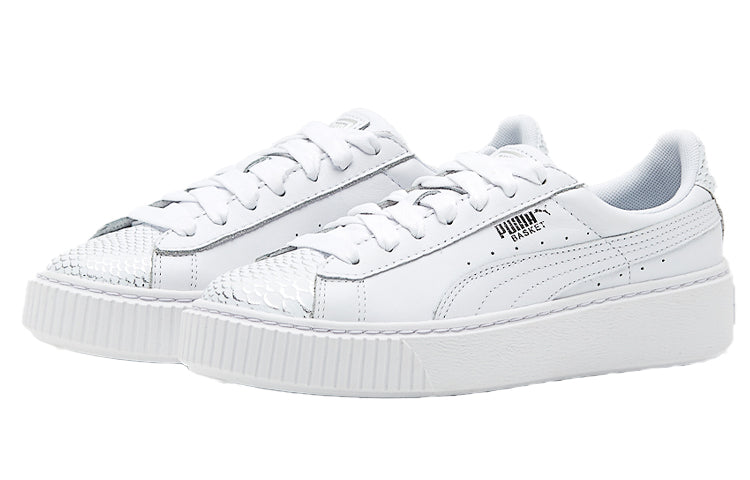 (WMNS) PUMA Basket Platform Ocean Leisure Board Shoes White 366442-02