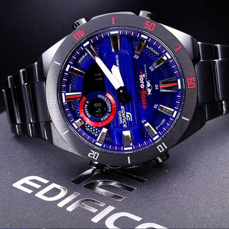 CASIO EDIFICE Series SCUDERIA TORO ROSSO Sportses Men's Black/Blue Mens BlackBlue Analog ERA-110TR-2A
