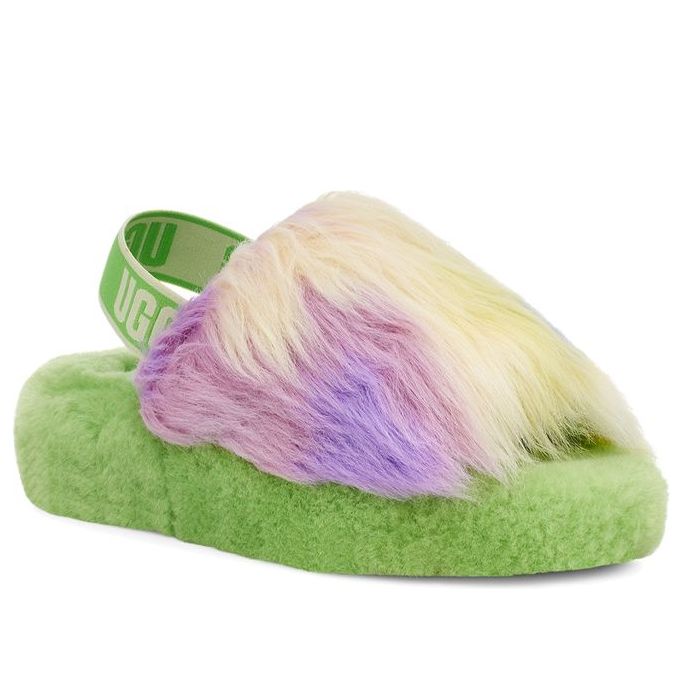 (WMNS) UGG Fluff Yeah Slide Tie Dye Slipper 'Green' 1117326-APL