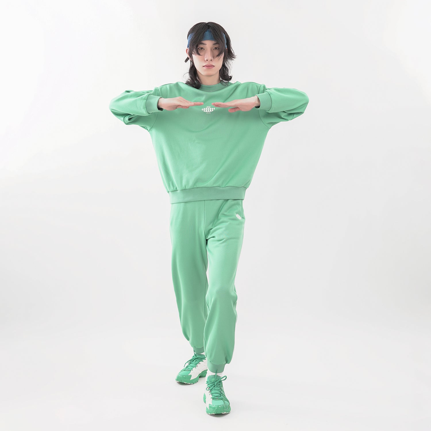 ASICS x 8ON8 Crossover Sports Loose Round Neck Pullover Couple Style Green 2203A123-300
