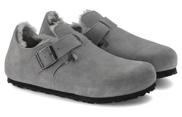 Birkenstock London Shearling Suede Leather Narrow Fit 'Whale Grey' 1020568
