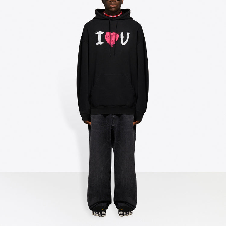 Men's Balenciaga SS21 Alphabet Printing Long Sleeves Black 570811TJVL61070