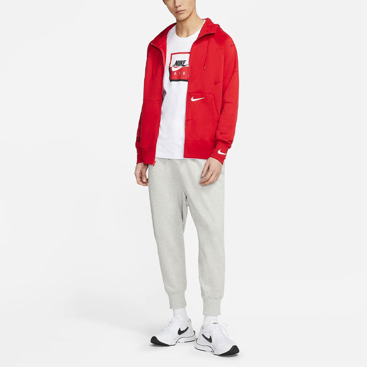 Nike Sportswear Swoosh Training Sports Windproof Fleece Lined Hooded Jacket Large Red DA0083-657