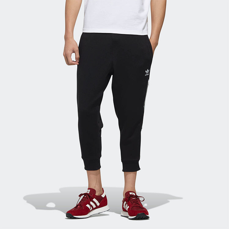 Men's adidas originals logo Sports Pants/Trousers/Joggers Black DX4228