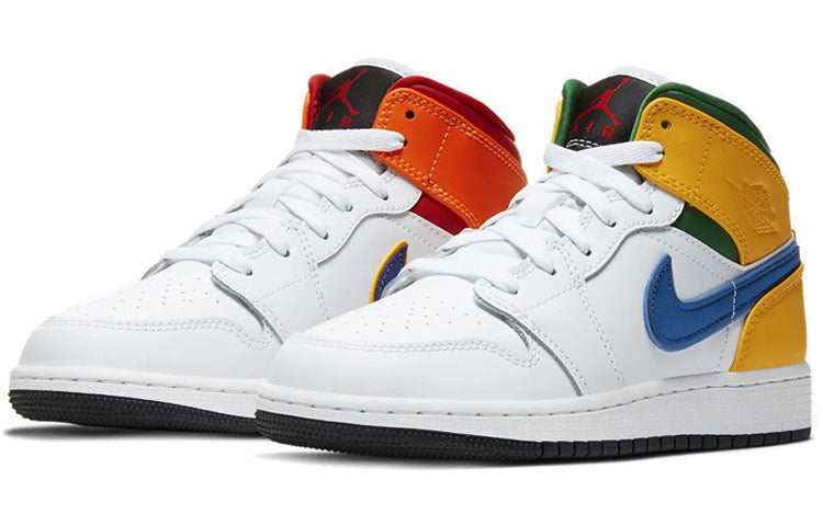 (GS) Air Jordan 1 Mid 'White Court Purple Teal' 554725-128