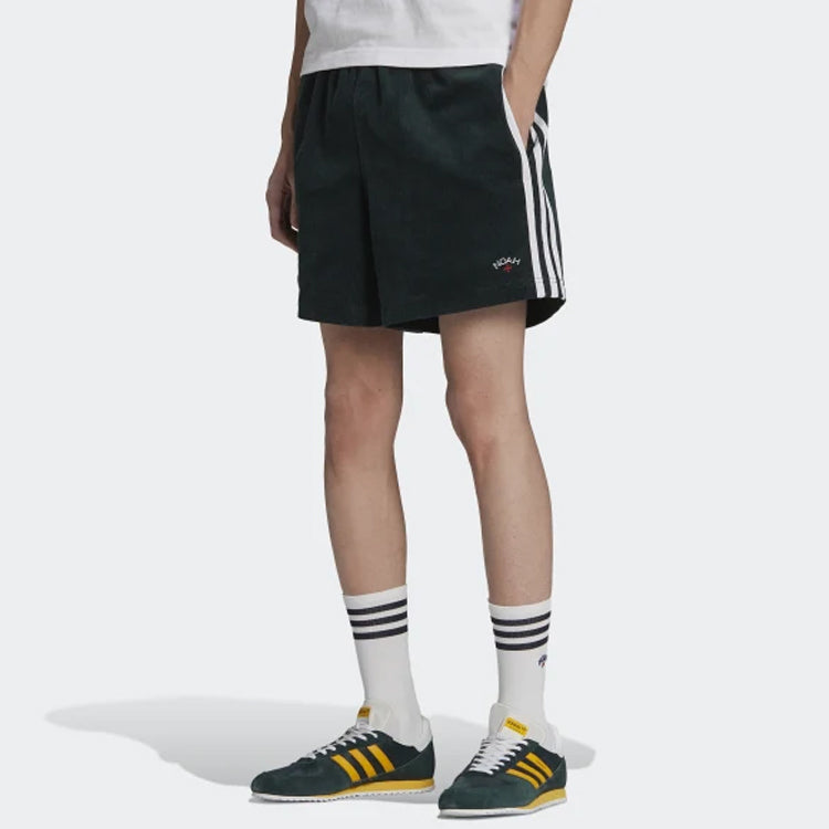 adidas originals x NOAH Crossover Corduroy Side Stripe Casual Shorts Green HC4307