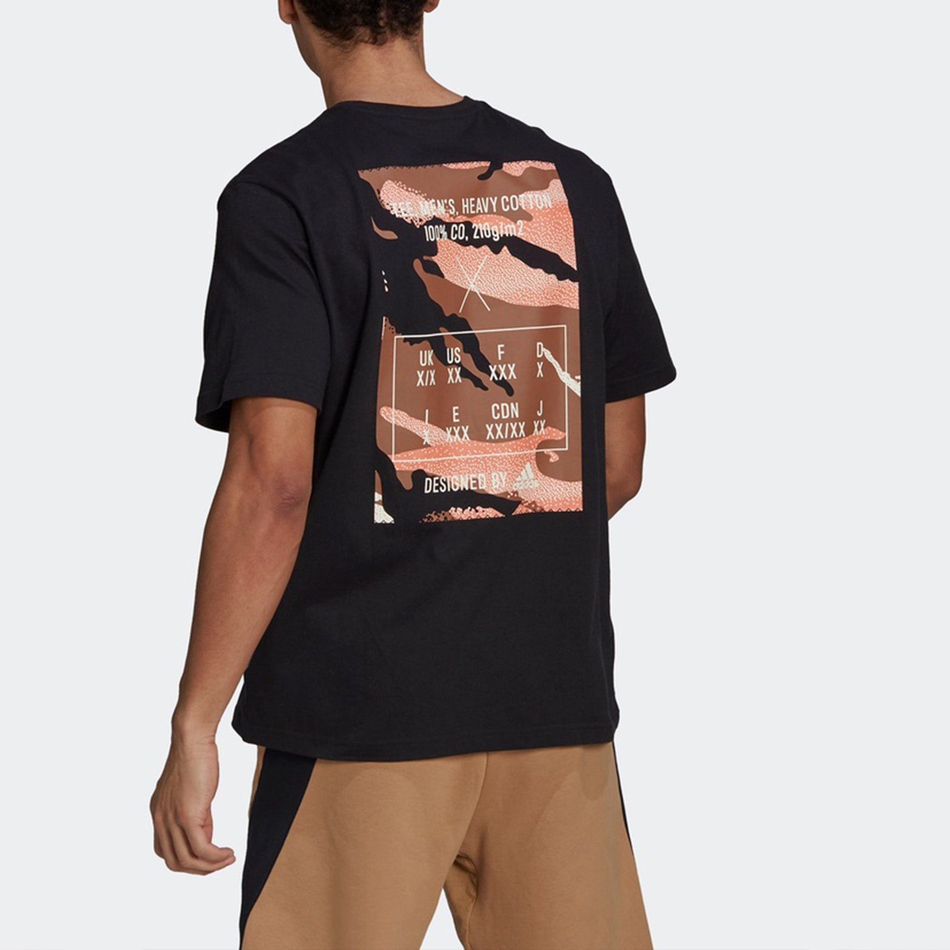 adidas Camo Loose Tee Casual Sports Printing Short Sleeve Black GN6843