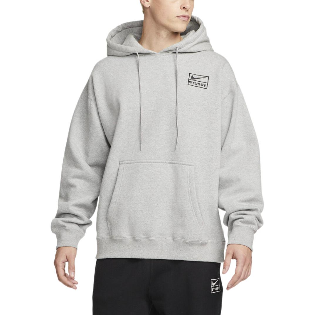 Nike x Stussy Logo Hoodie Asia Sizing 'Grey' DJ9489-063