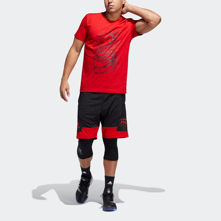 adidas Tmac Aoh CH8 Basketball Sports Round Neck Short Sleeve Red DZ0686