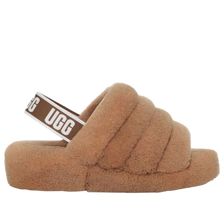 (WMNS) UGG Fluff Yeah Slides 'Chestnut' 1095119-CHE