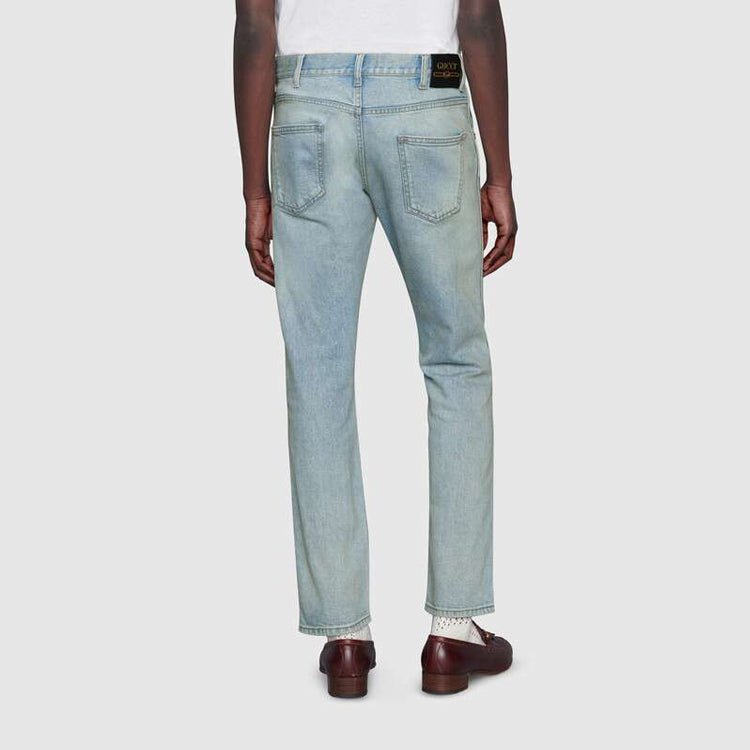 Gucci Tapered Washed Jeans 'Light Blue' 408637-XDBCD-4009