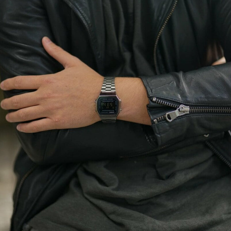 CASIO Quartz Waterproof Analog Unisex Mens Black Digital A168WEGG-1BEF
