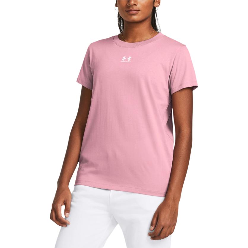 (WMNS) Under Armour Campus Core T-Shirt 'Pink' 1383683-697