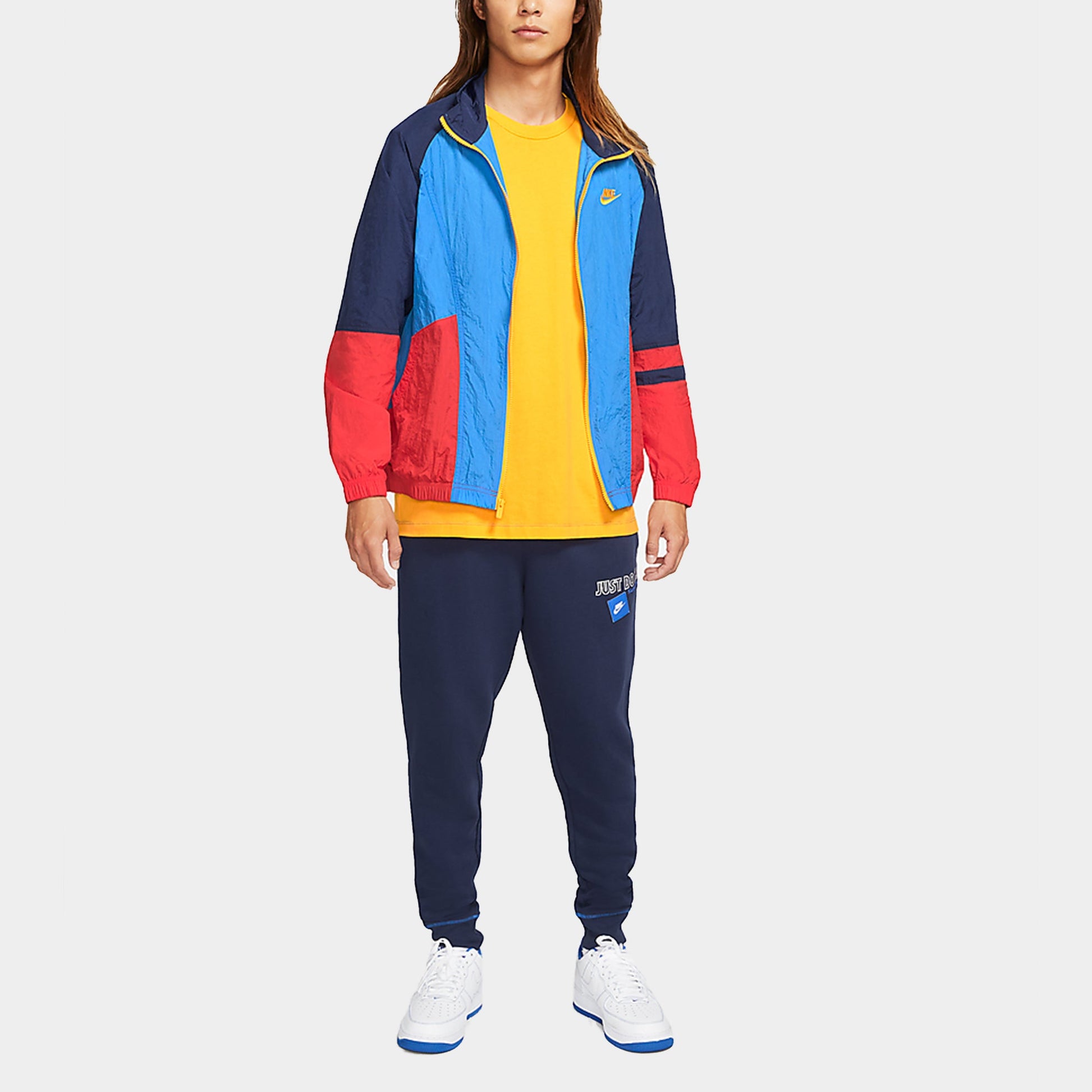 Men's Nike Nsw Trend Ul Jkt Casual Colorblock Sports Breathable Woven Jacket Dark Sky Blue DD6171-435