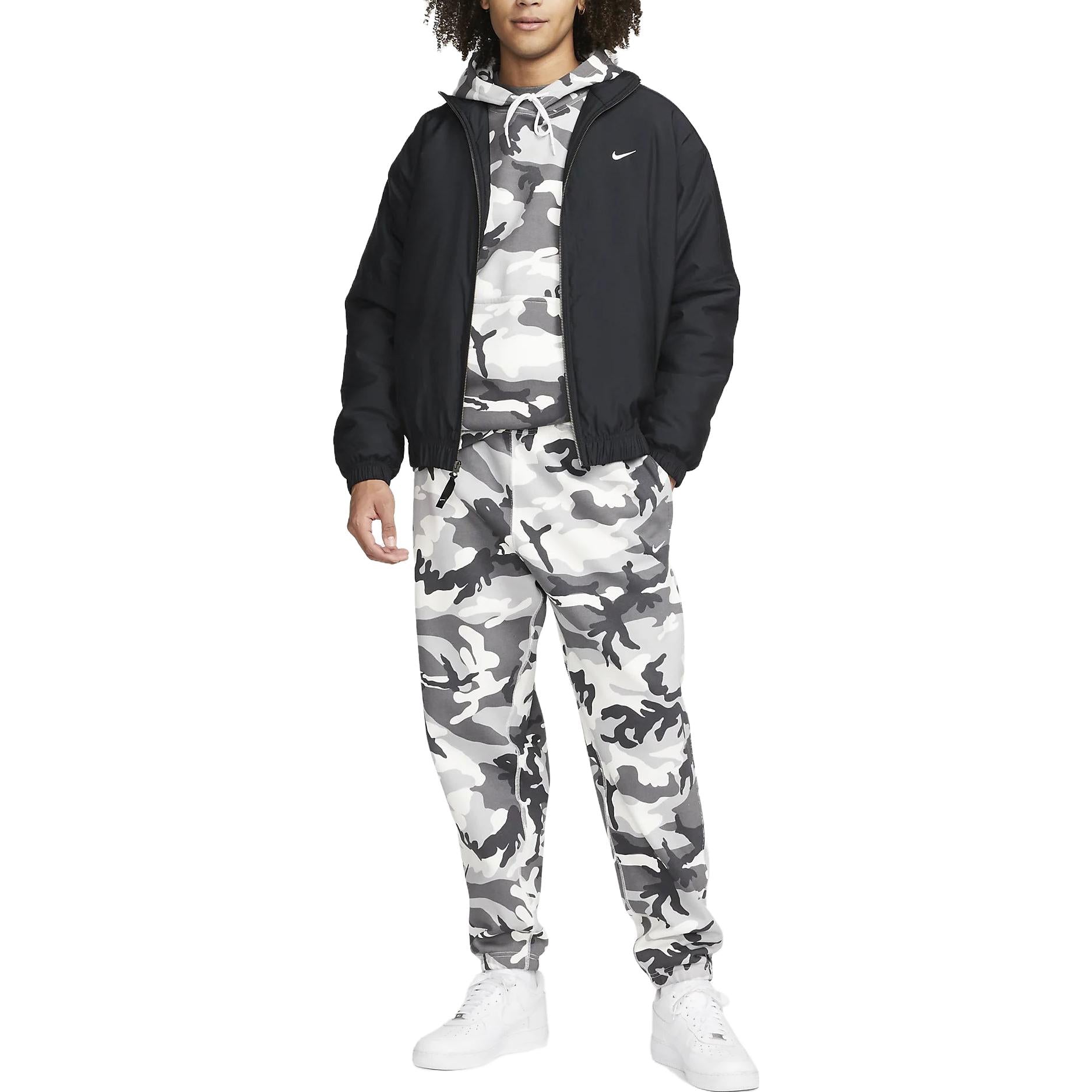 Nike Solo Swoosh Satin Bomber Jacket (Asia Sizing) 'Black' DN1267-014