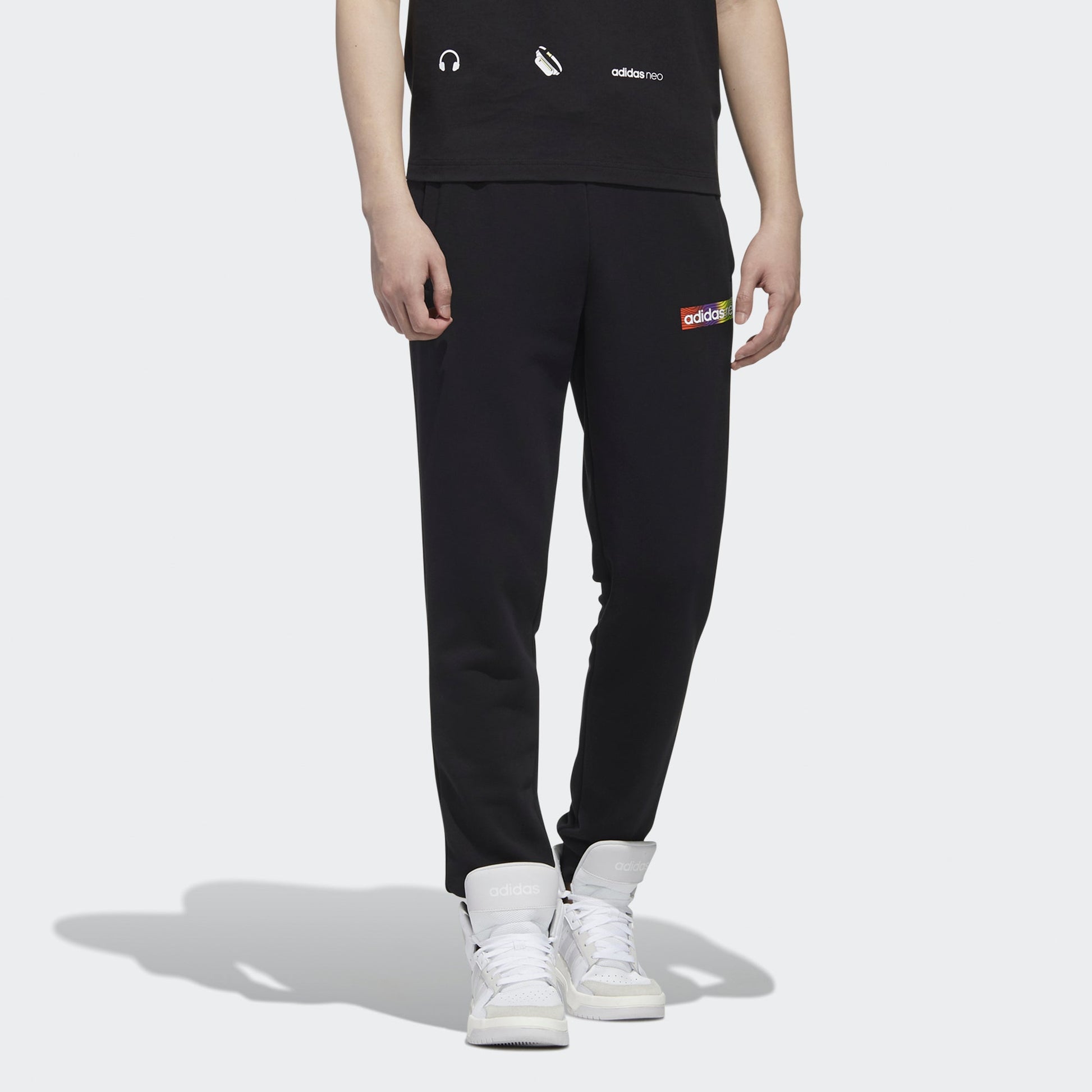 adidas neo M Fav Nn Tp 1 logo Knit Bundle Feet Sports Pants Black GM2346