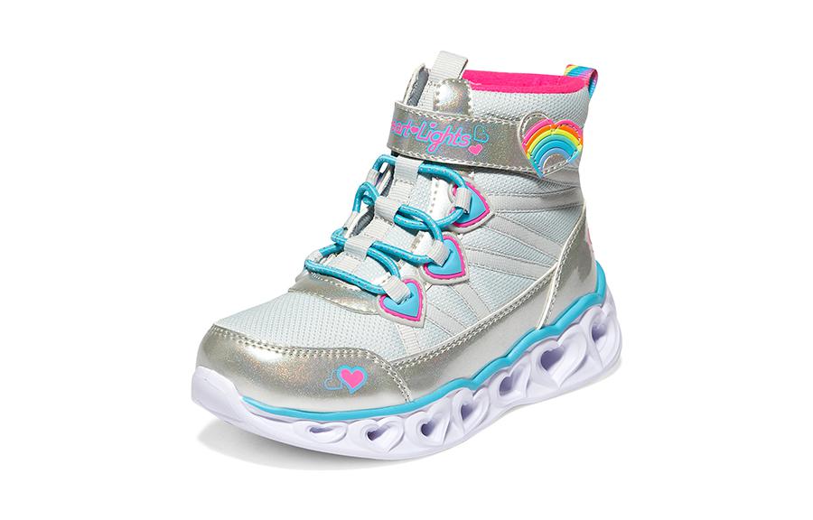 (GS) Skechers Sweetheart Lights 'White Silver Blue' 302668L-SMLT