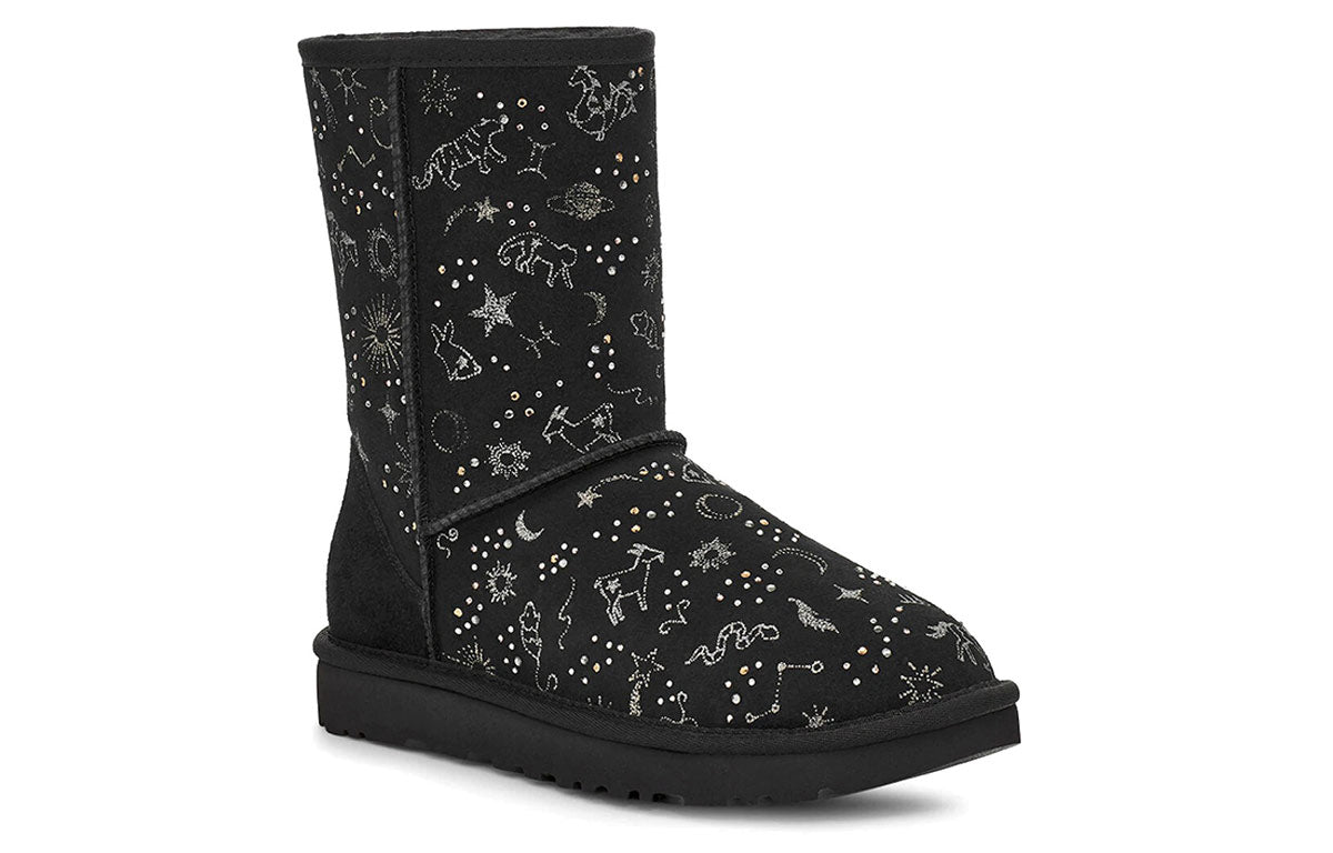 (WMNS) UGG Classic Zodiac Snow Boots Black 1112517-BLK
