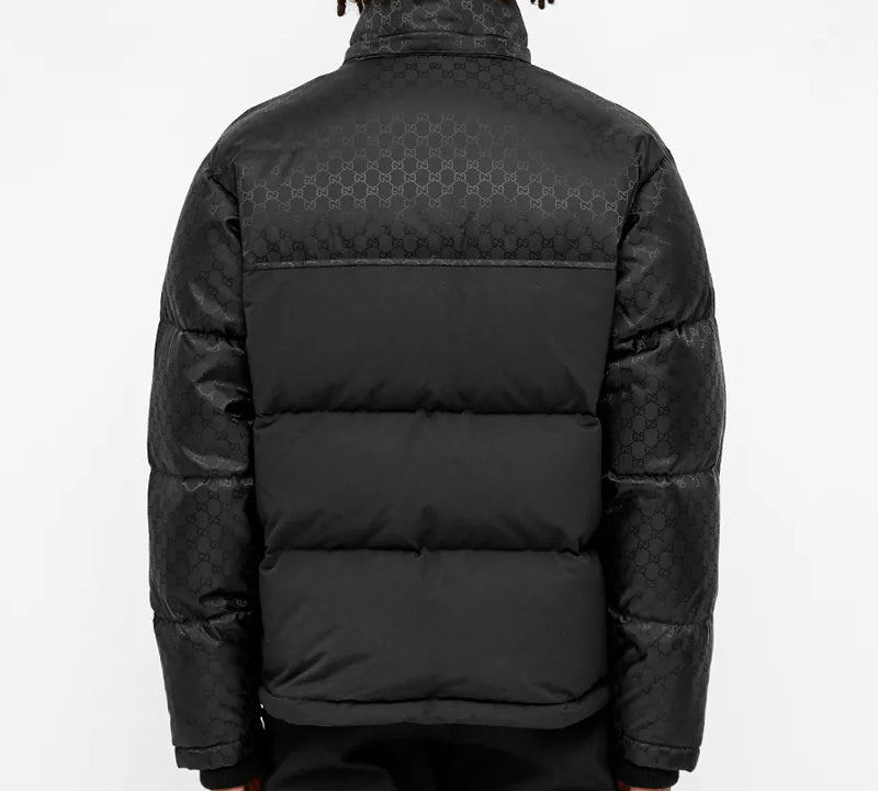 Gucci GG Jacquard Down Jacket For Men Black 553281-Z4218-1000