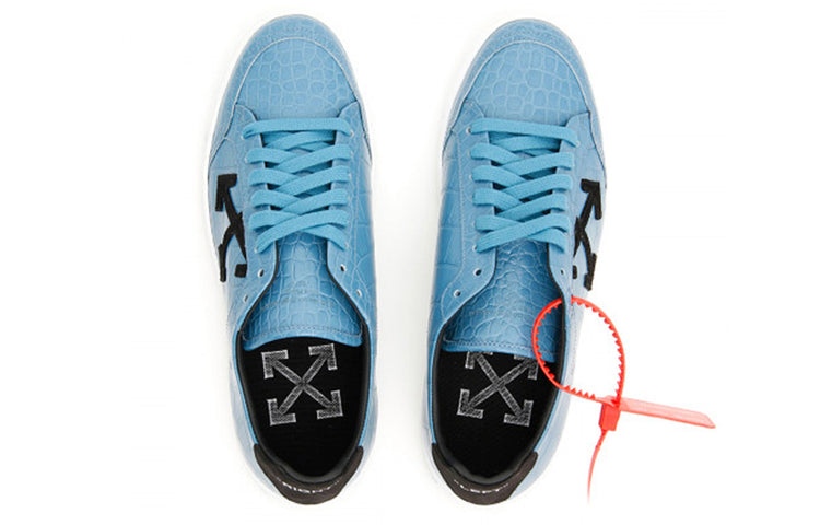 (WMNS) Off-White Crocodile Pattern Printed Leather Sneakers 'Blue White' OWIA093F18B800013010