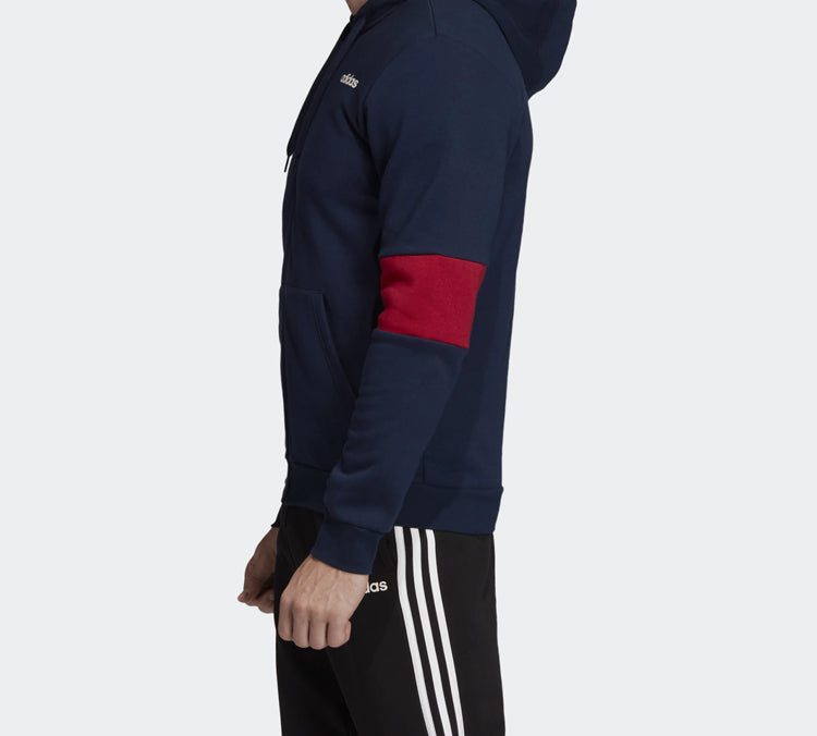 adidas Contrasting Colors Sleeve Training hooded Zipper Cardigan Blue FJ6279