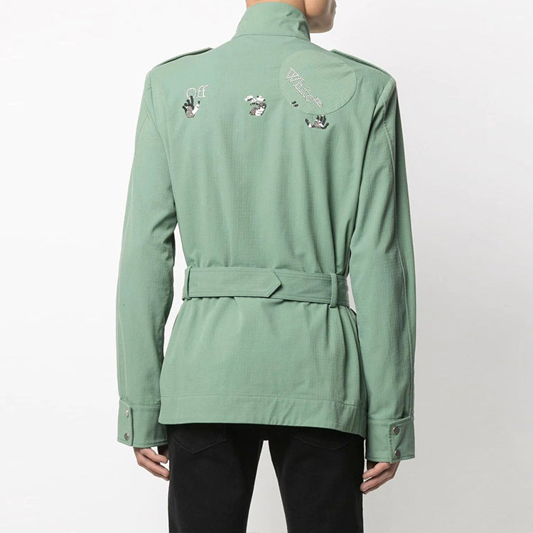 Men's Off-White SS21 Detail Jacket Green OMEL016R21FAB0015910