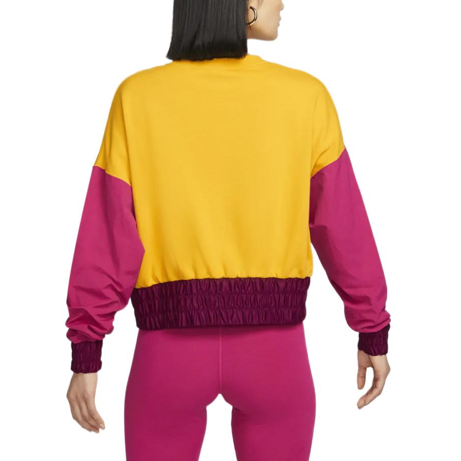 (WMNS) Nike Craftlectics Crewneck Sweatshirt 'Yellow Pink' DM6322-743