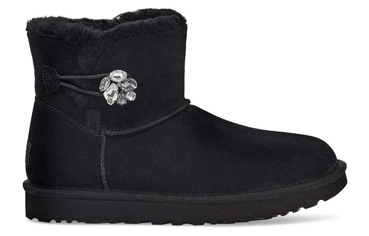 (WMNS) UGG Mini Bailey Button Gem Classic Boot 'Black' 1119000-BLK