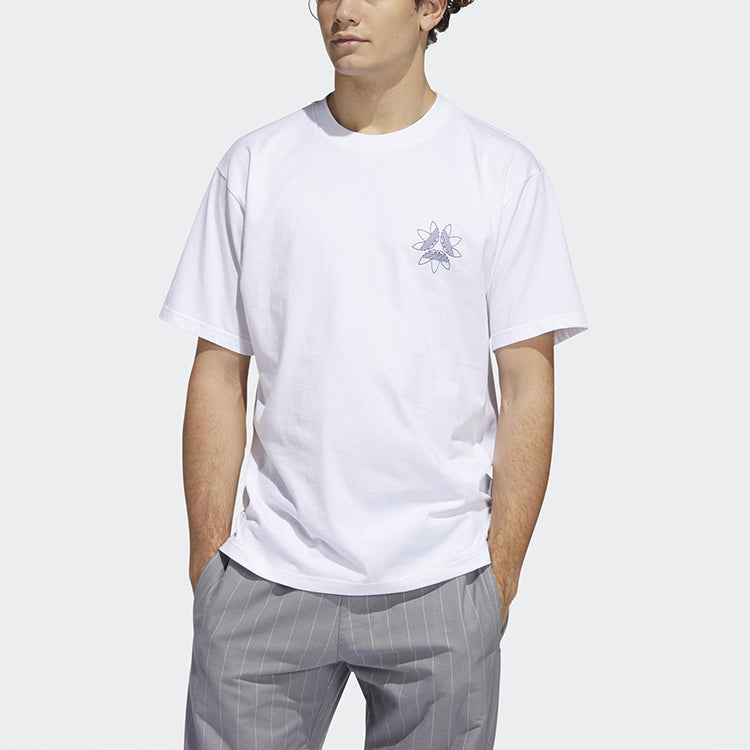 adidas originals Tri-Foil Tee Printing Round Neck Pullover Sports Short Sleeve White GD3120