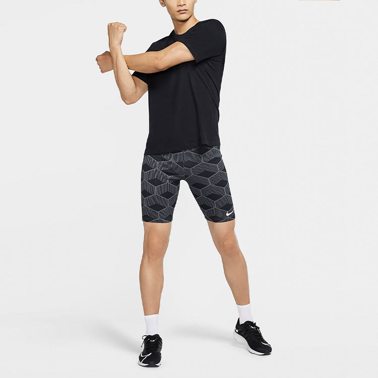 Men's Nike Team Kenya Aeroswift Logo Tight Contrasting Colors Shorts Black CV0374-068