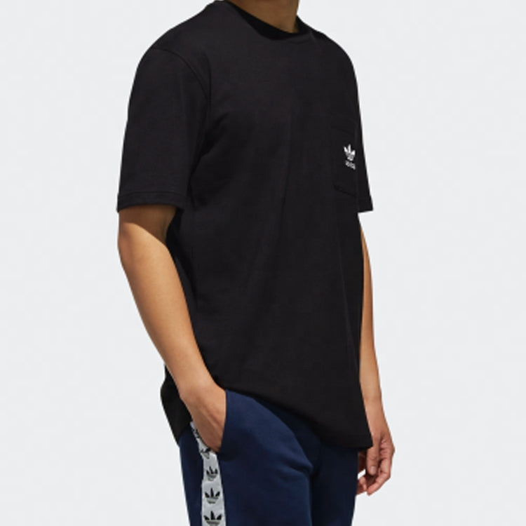 adidas originals Solid Color Pocket logo Short Sleeve Black DX4207