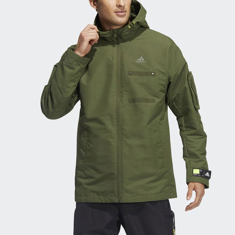 adidas Men's TH Woven CSTM Hooded Jacket Green GP0990