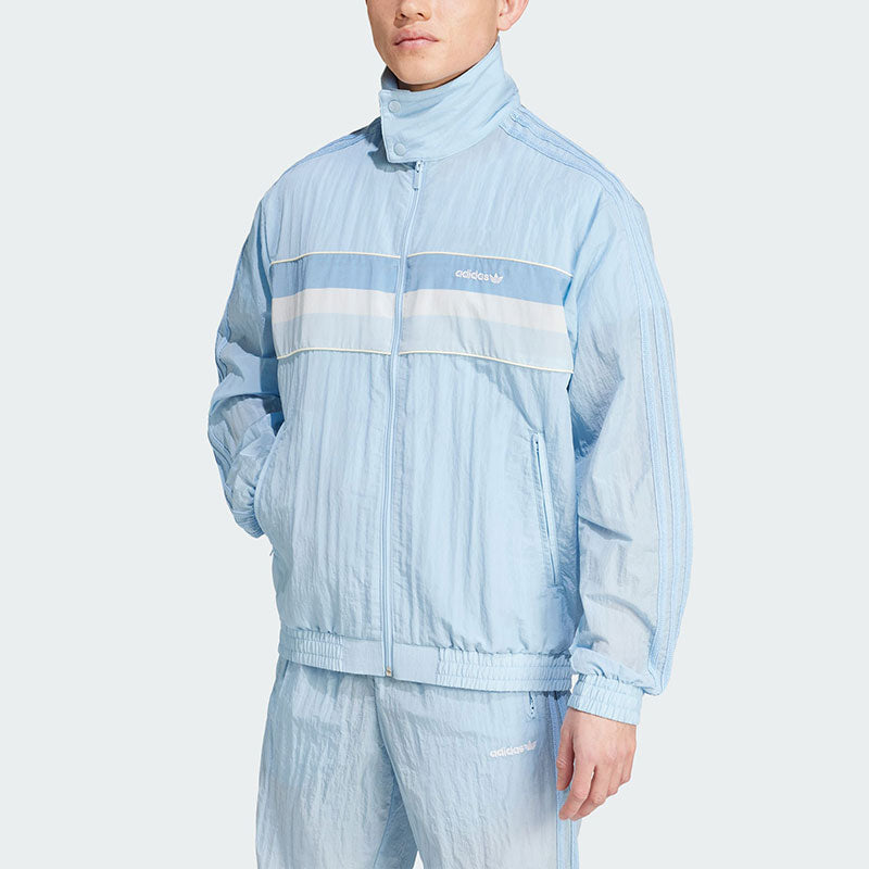 adidas 80s Nylon Archive 3-Stripes Track Top Asia Sizing 'Blue' JC6518