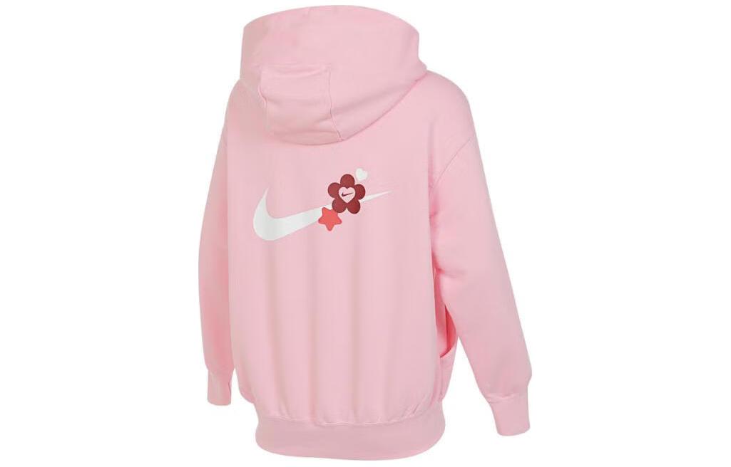 (WMNS) Nike AS NSW VDAY FLC Hoodie GCEL 'Pink' HF1135-631