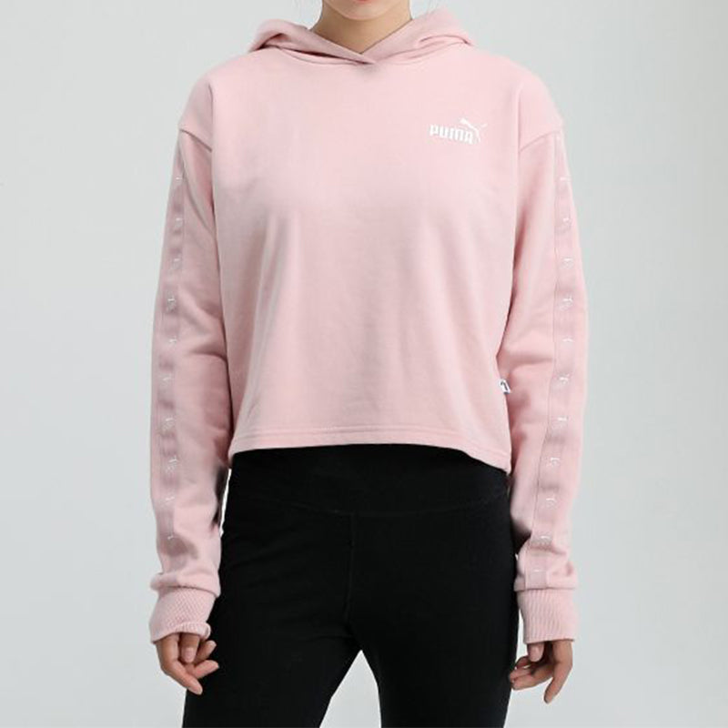 (WMNS) PUMA Amplified Cropped Tr Hoodie 'Pink White' 586592-15