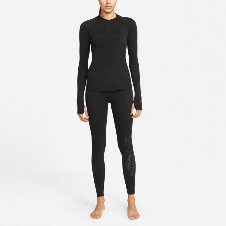 (WMNS) Nike x MMW Crossover Logo Round Neck Long Sleeves Black T-Shirt DD9425-010