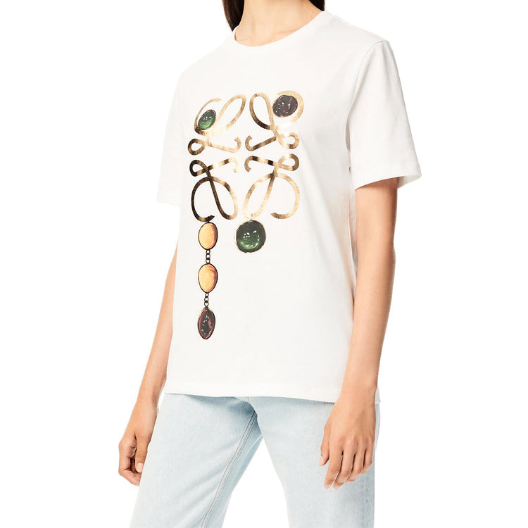 LOEWE Alphabet Printing Short Sleeve White S359333XBP