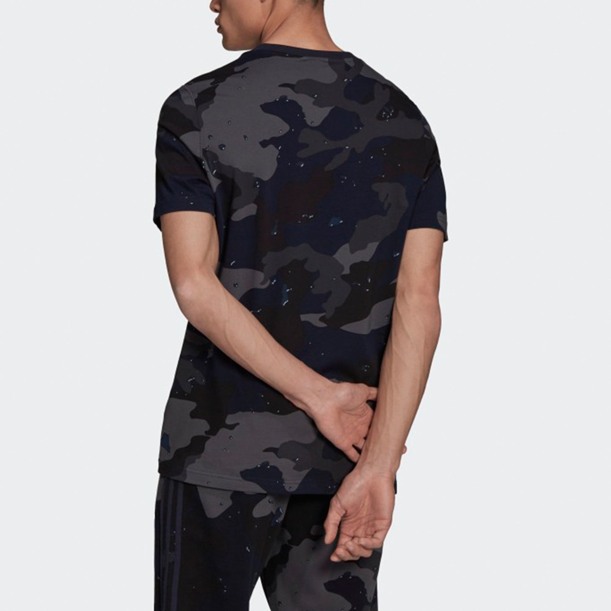 adidas originals Camouflage Printing Short Sleeve Navy Blue H13493