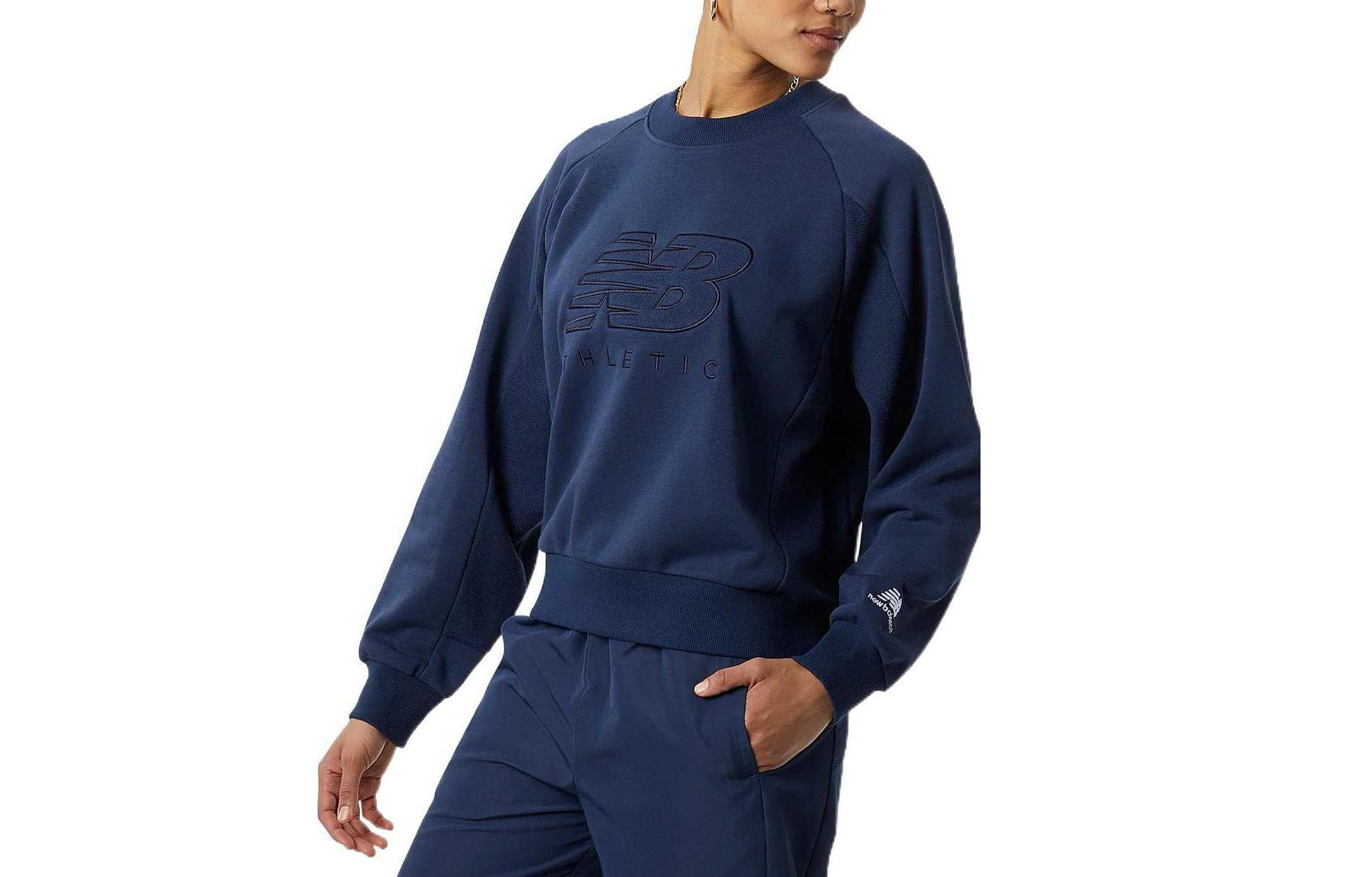 (WMNS) New Balance Athletics Sweat Crew Asia Sizing 'Natural Indigo' WT23501-NGO