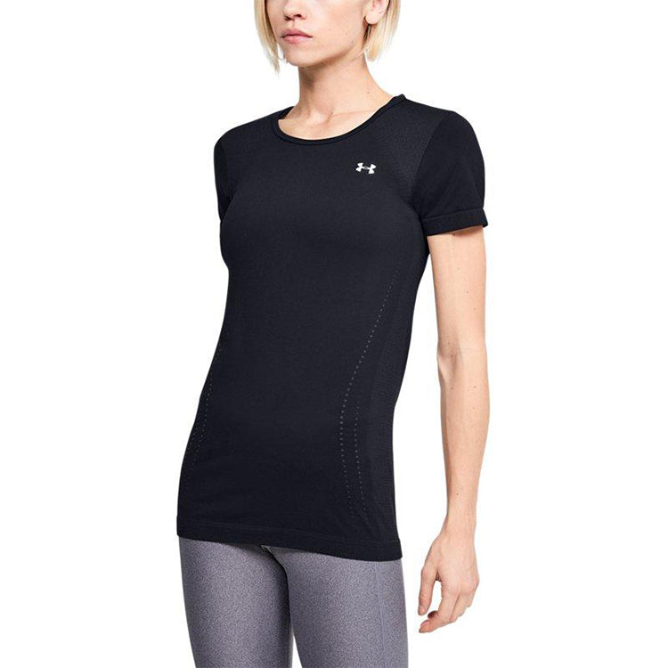 (WMNS) Under Armour Seamless Training Sports Short Sleeve Black 1351604-001