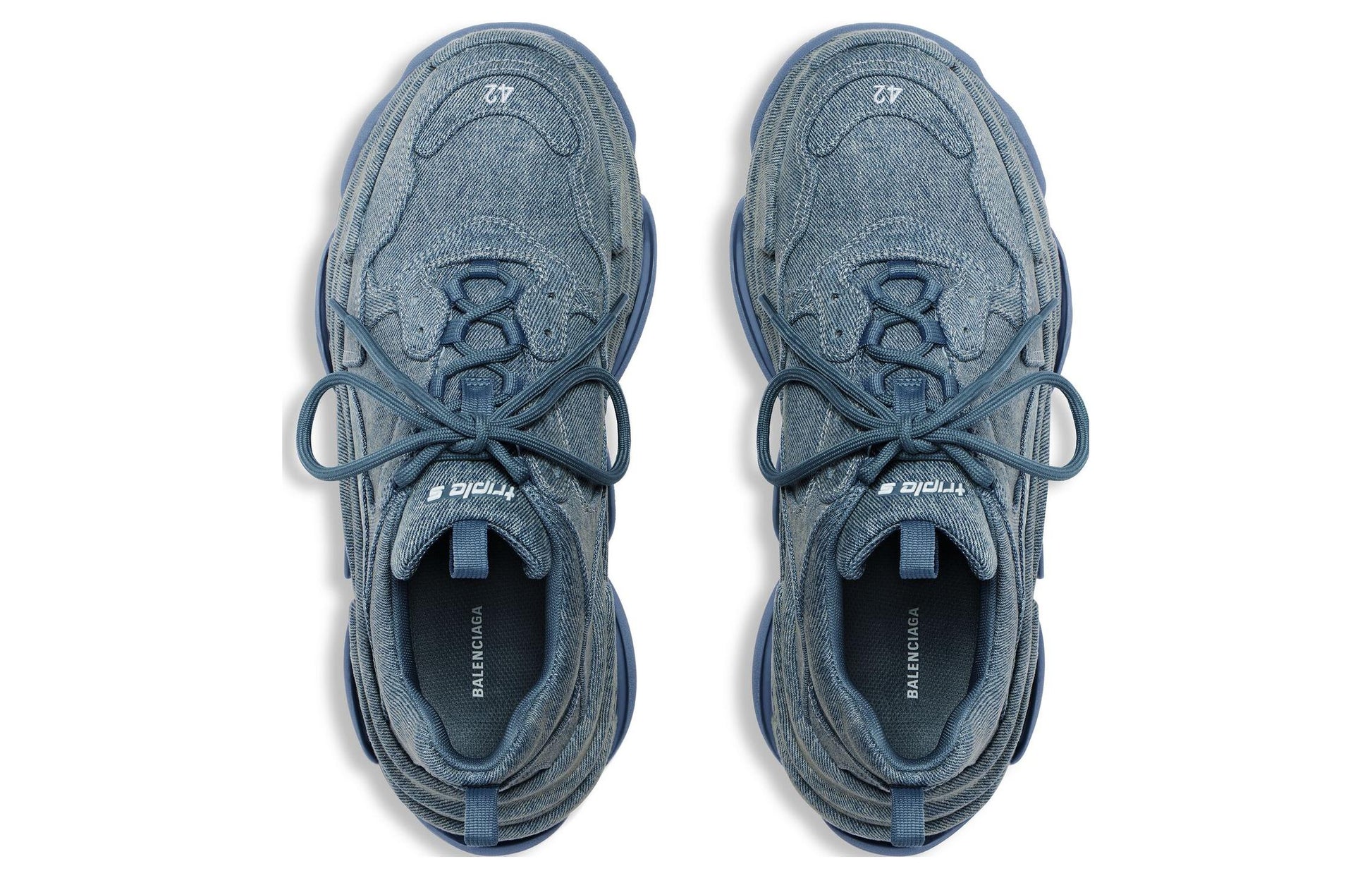 (WMNS) Balenciaga Triple S Sneakers 'Blue Denim' 524039W2DEN4000